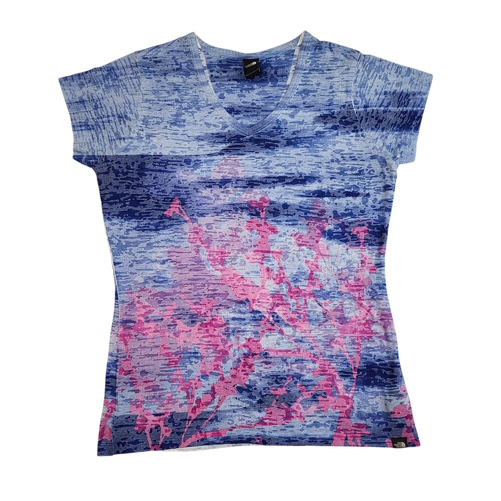 The North Face Women's Vneck T Shirt Medium Multi Color Floral